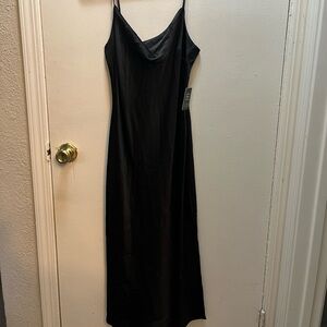 Express Black Midi Satin Dress